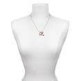 thumbnail image 3 of Delight Jewelry Rose Goldtone Crystal Initial - Q - - Love and Lock Charm Necklace, 18"+1", 3 of 4