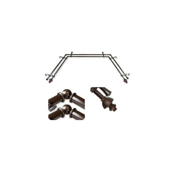 Adjustable Curtain Rods & Hardware Set - Rustic Retreat Design, Extendable Lengths 20-72 Inches
