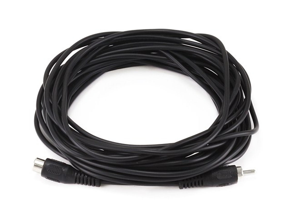Monoprice 25ft RCA SingleChannel MaleFemale Extension Cable Black