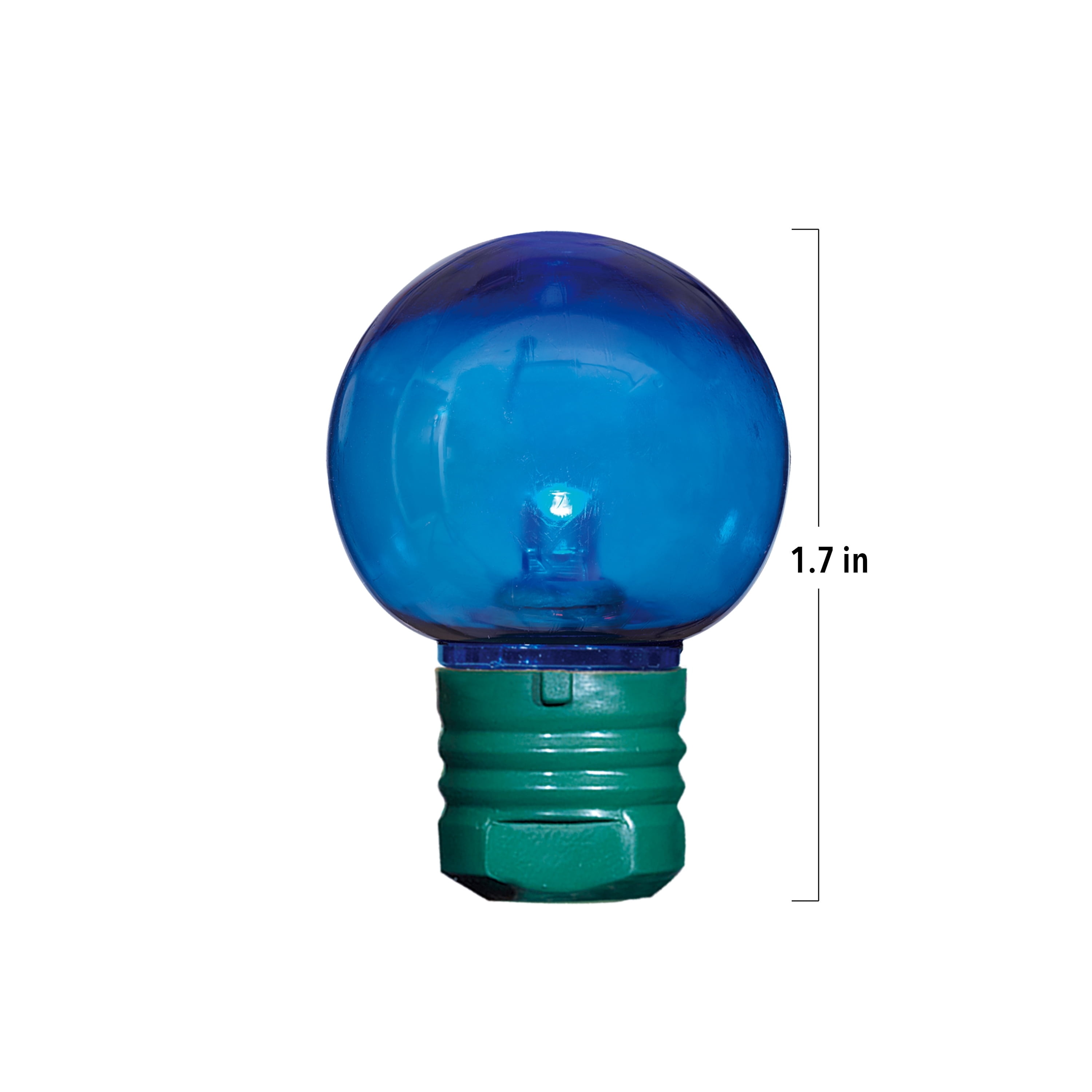 Indoor/Outdoor 100-Count LED Super Bright G30 Christmas String Lights, Blue, Green Wire, 57', by Holiday Time