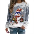 thumbnail image 1 of New Christmas Moose Print Ladies T-shirt Cotton Kawaii Cartoon Style Sweater Autumn O Neck Oversized Long Sleeve Female Pullover, 1 of 4