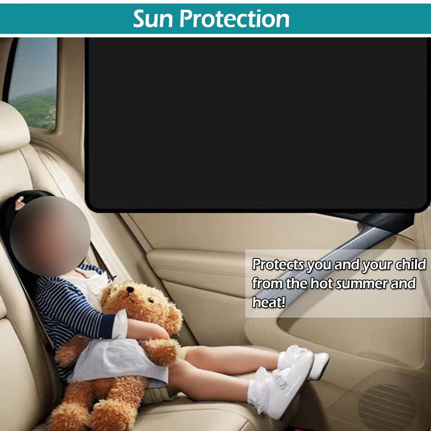 4Pcs Magnetic Car Side Window Sun Shades, IC ICLOVER Car Front and Rear Window Sunshades Privacy Curtains, Baby Car Window Shade sunscreen 100% Block Sunlight Cover Shield UV Protection
