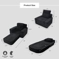 thumbnail image 6 of Oak and Birch 3-in-1 Folding Floor Sofa Bed, Boneless Convertible Couch with Chaise Lounge & Sleeper, High-Density Foam, Plush Velvet Upholstery, No Assembly, Black, 6 of 11