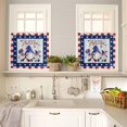 thumbnail image 3 of Independence Day Window Curtain Set with Tiers and Valance, 3 Pieces Rod Pocket Valances 4th of July Gnomes Patriotic Theme Window Treatment Semi Sheer Kitchen Bedroom Farmhouse Decor (52" W x 18" L), 3 of 3