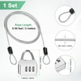 thumbnail image 3 of Uxcell 1-Set Candado de Seguridad, Cable de Acero Recubierto de 6.56FT con Candado de Combinación de 3 Dígitos, Cable Resistente a Cortes [Plata], 3 of 6