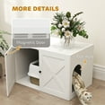 thumbnail image 5 of PawHut Cat Litter Box Enclosure, Hidden Litter Box Furniture with Barn Door, Cat Hole, End Side Table, 31.5" x 21" x 20", White, 5 of 9