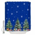 thumbnail image 2 of Blue Tree Christmas Shower Curtain, Xmas Snowflake Watercolor Waterproof Washable Boho Funny Cute Shower Curtains Set for Bathroom Farmhouse Bathtubs Decor with Hook, 36"Wx72"L, 2 of 7