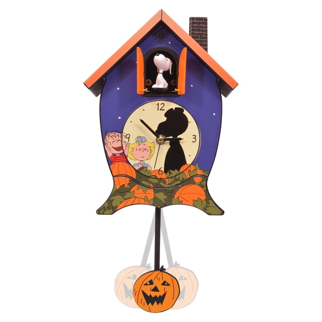 Mark Feldstein, Peanuts Gang It's The Great Pumpkin Halloween Sound Cuckoo Clock, 17 Inch