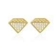 thumbnail image 5 of BEBERLINI Men Stud Earrings Cubic Zirconia 14K Gold Filled Brass Fashion Jewelry Diamond, 5 of 7