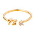 thumbnail image 1 of Kkkded Finger Ring Adjustable Electroplated Alphabet 26 - Letter Geometric Finger Ring - for Women, 1 of 7