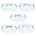 thumbnail image 2 of MasteelfCA 5pcs Transparent Desktop Storage Box Toy Packing Box Plastic Carrying Case with Handle, 2 of 9