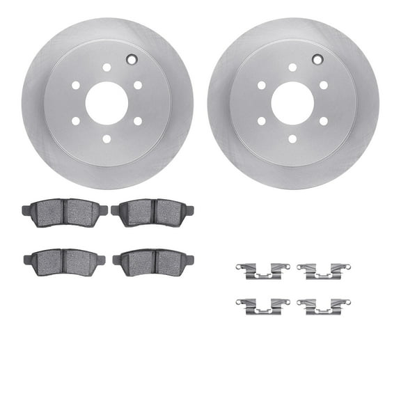 Dynamic Friction Company Rear Brake Rotors with 5000 Advanced Brake Pads includes Hardware 6512-67483