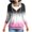 Pink, variant on Women Gradient Ombre Hoodie Jacket Full Zip Drawstring Hood Pocket Color Block Casual Sweat Coat