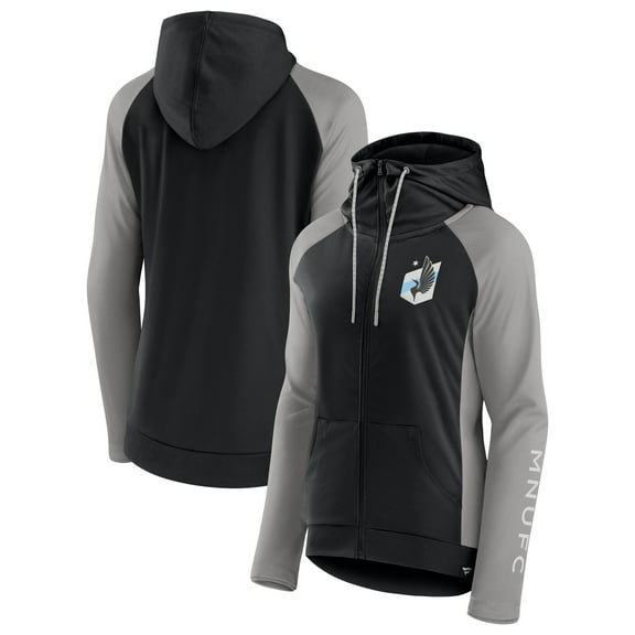 Women's Fanatics Black Minnesota United FC Interlock Lightweight Full-Zip Jacket