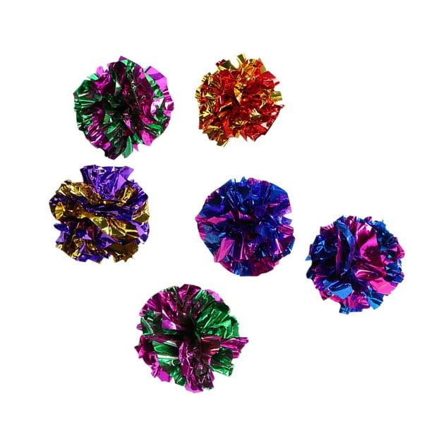 24 Uds bolas chirriantes bolas arrugadas juguetes para gatos las mejores bolas de juguete arrugadas interactivas para gatos gatitos ejercicio (color aleatorio)