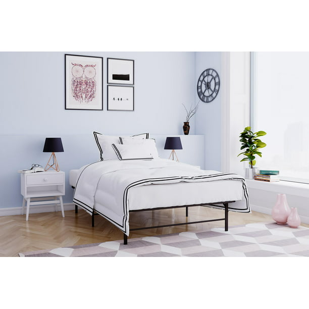 Mainstays Metal Platform Bed Frame And, How To Measure Bed Frame For Mattress
