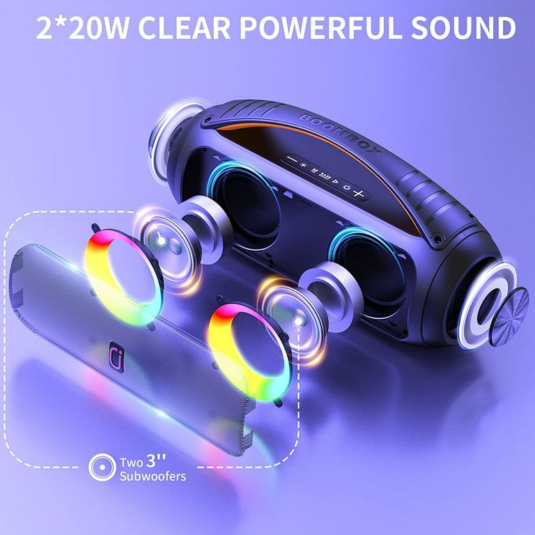 JYX Waterproof Bluetooth Speaker, Portable Boombox with Mic