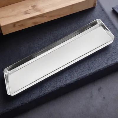Hytrove Large Serving Tray Stainless Steel Steam Food Pan Silver Serving 1Pack