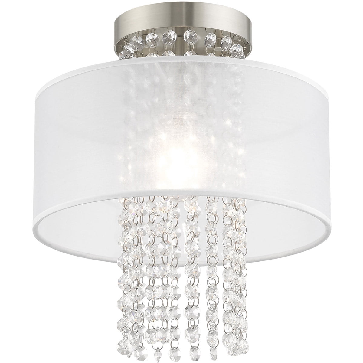 1 Light Brushed Nickel Ceiling Light fixture with Steel base material