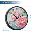 thumbnail image 3 of Voice Activated Clock with Glow Light 12 Inch Large Silent Wall Clock Battery Operated for Home Decor Pink Peony Flowers, 3 of 8