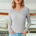 thumbnail image 7 of Hvot&aat Womens Solid Color Knitting Sweater Long Sleeve V Neck Classic Pullover Soft Lightweight Tops, 7 of 7
