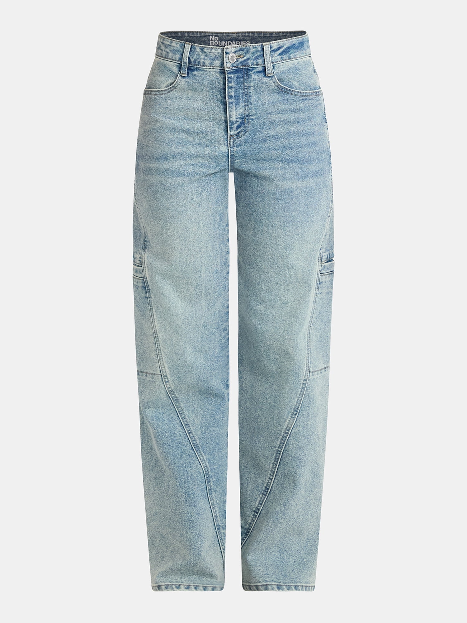 No Boundaries Twisted Seam Utility Wide Leg Jeans, 31.5'' Inseam, Women's