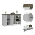 thumbnail image 5 of DEPOT E-SHOP Mars Kitchen Island-Two Cabinets, Countertop, Three Open Shelves-White/Dark Brown, For Kitchen, 5 of 5