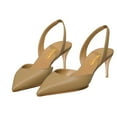 thumbnail image 3 of XYD Women Fashion Kitten Heel Slingback Ankle Strap Pumps Pointed Closed Toe Slip On Comfortable Formal Office Lady Shoes Size 9.5 Tan, 3 of 4