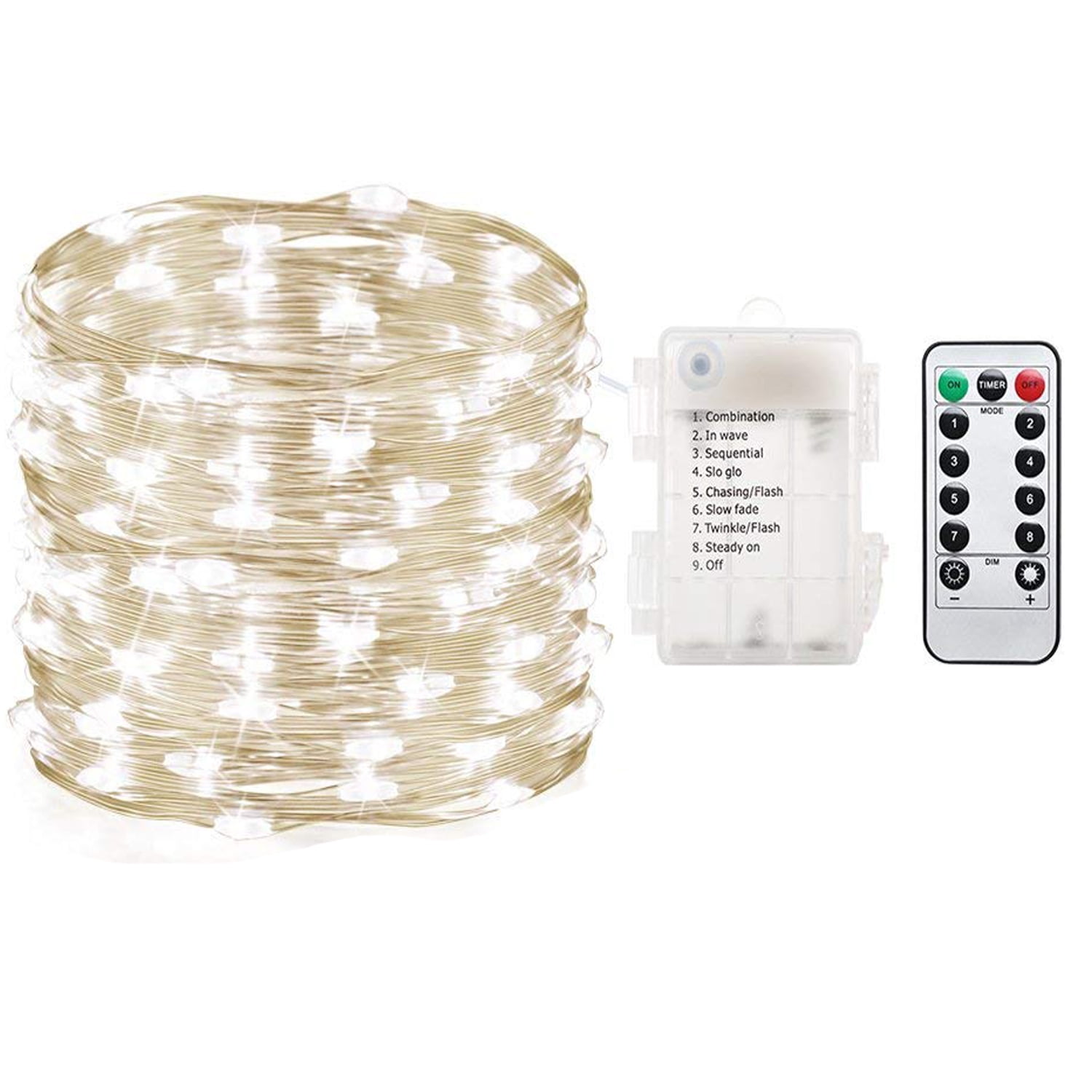 Battery Powered LED Twinkle Micro Wire String Fairy Lights Xmas Party W/ Remote 