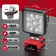 thumbnail image 2 of Luz de trabajo LED LIVOWALNY portátil para batería Milwaukee de 18 V, 2 of 8