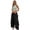 Black, variant on JUSLIO Women Pants Linen Pleated Loose Casual Drawstring Stretchy with Pockets Straight Pants