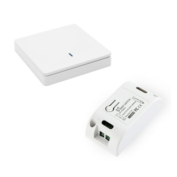 Interruptor de Luz Inteligente InaláMbrico RF 433MHz Control de IluminacióN Interruptor Inteligente CA 90-250V 10A MóDulo (1 W y 1 C)