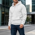 thumbnail image 2 of Afdoent Hoodies for Men Knit Pullover Hoodie Solid Color Long Sleeve Hooded Sweatshirt Casual Streetwear, 2 of 4