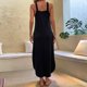 thumbnail image 5 of Vestido con hombros descubiertos, sin mangas, poliéster suave y transpirable con bolsillos, ropa de mujer, 5 of 7