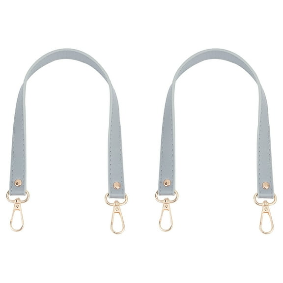 Imitation Leather Bag Handles with Alloy Swivel Clasp Gray 465x18.5x3mm