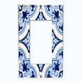 thumbnail image 5 of Metal Light Switch Plate Cover Elegant Blue White Mandala Tile Pattern TIL026, 5 of 13