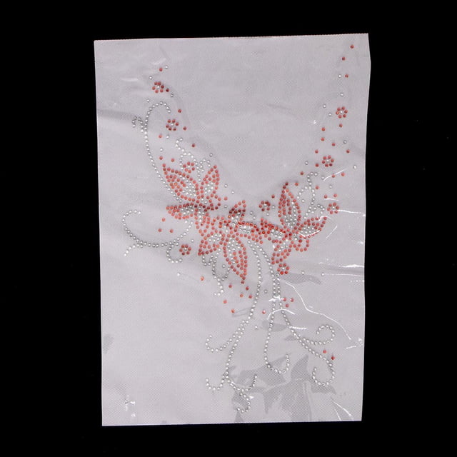 Hierro en transferencia de cristal de imitación perfecl para camiseta Chaquetas Abrigos Bolsos Sombreros carteras Apliques florales de diamantes de imitación