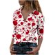 thumbnail image 1 of Blusa informal de manga larga con cuello en V y estampado floral para mujer Pompotops FGAJ16285, 1 of 5