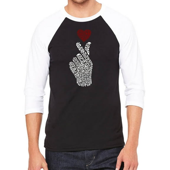 Men's Raglan Baseball Word Art T-shirt - K-Pop