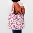 thumbnail image 4 of Xecao's Girl Butterfly Canvas Tote Bag is a versatile choice for women, serving as a stylish beach bag, shopping bag,and reusable grocery bag., 4 of 5