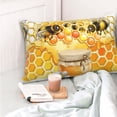 thumbnail image 4 of Pofeuu Honey Bee Print Polyester Microfiber Plush Pillowcases, Super Soft and Cozy Pillow Case Covers with Envelop Closure（Pillow core not included）-20"x30", 4 of 6
