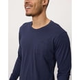 thumbnail image 4 of Real Essentials 3 Pack: Men's Cotton Long Sleeve Crew Neck T-Shirt with Pocket - Soft Work Casual Jersey Tees (Big & Tall), 4 of 6