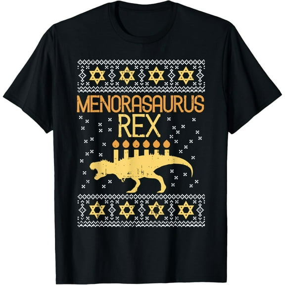 Menorasaurus Rex Shirt Hanukkah Dinosaur Menorah T-Shirt
