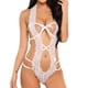 thumbnail image 4 of Gibobby Traje de Uniforme Mujer Deep V Halter Lencería Teddy Body Encaje (Blanco, XXL), 4 of 4