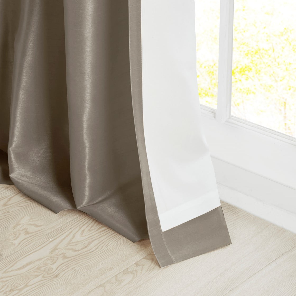 Twist Tab Lined Window Curtain Panel Pewter 50"x108"