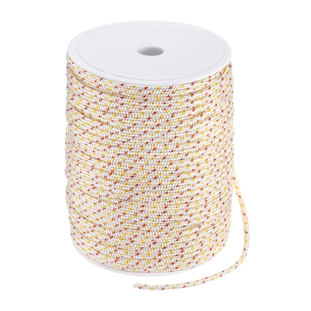 Cuerda de arranque de retroceso Uxcell 5.5mm 100m Cuerda de nylon para motosierra Blanco Rojo Amarillo