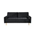 thumbnail image 5 of 70" Velvet Sofa Couch, Retro Simple Small House Double Three Person Straight Row Sofa with Solid Wood Legs, Comfy Upholstered Couch for Small Living Room Bedroom Office, 5 of 9