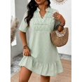 thumbnail image 4 of Green Dress With Ruffle Collar And Hem, 4 of 25