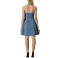 thumbnail image 3 of INSPIRE CHIC Women's Denim Dresses Halter Neck Backless Button Down Shirt Dress XL Light Blue, 3 of 6