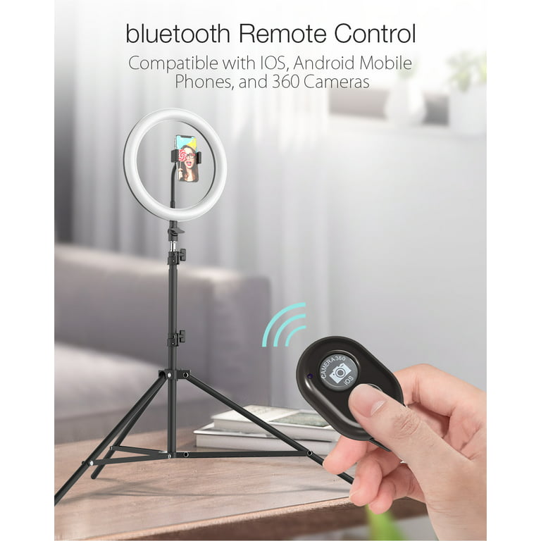 lyse Aja slids BlitzWolf 10" Selfie Ring Light with Tripod Stand and Phone Holder,  Bluetooth Remote Control Video Conference LED Ring Light for Live  Stream/Makeup/YouTube/TikTok, Compatible with iPhone Android - Walmart.com